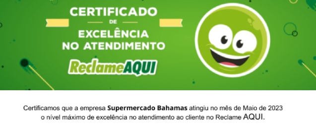 imagem Grupo Bahamas conquista selo de excelência no Atendimento pelo Reclame Aqui