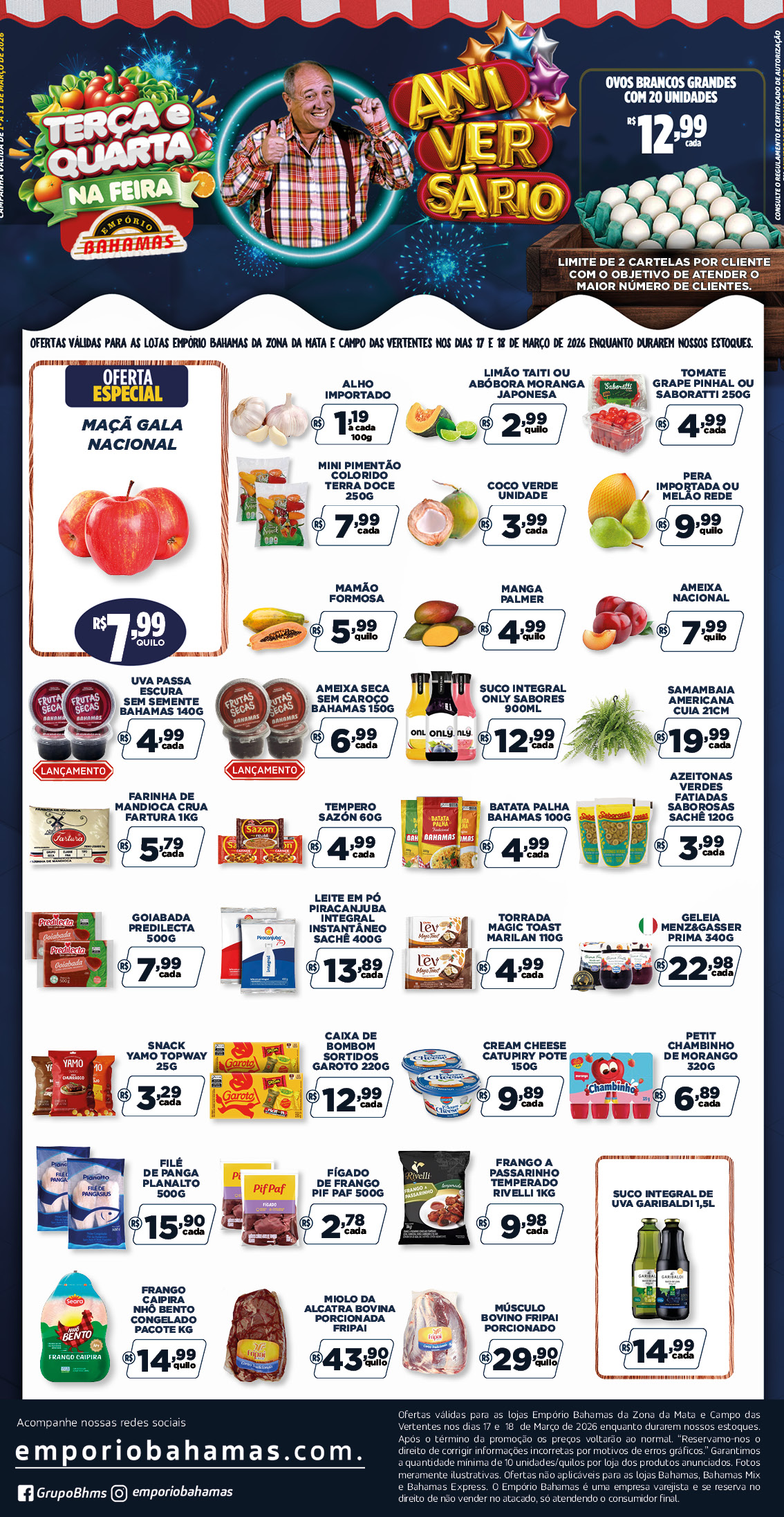 Terça e quarta na Feira Zona da Mata 17 e 18 de março